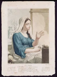 Nivose (december-januari), vierde maand van de Republikeinse Kalender, gegraveerd door Tresca, c.1794